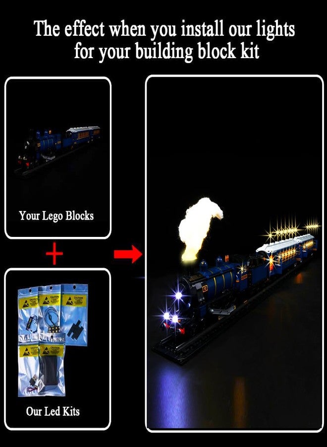Kyglaring طقم إضاءة LED من Kyglaring لمجموعات بناء قطارات ليغو، طقم إضاءة قطار أورينت إكسبريس متوافق مع ليغو 21344 - لا يشمل مباني قطارات ليغو النموذجية، (إصدار التحكم عن بعد) - Image 2